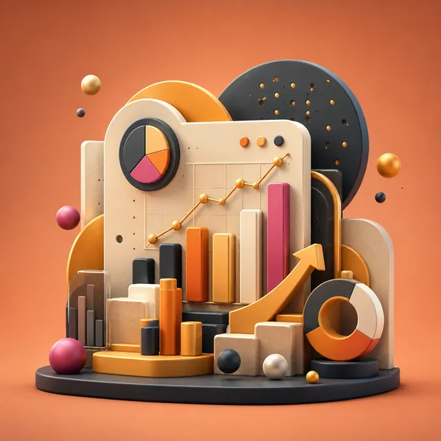 Abstract 3D illustration representing clear reporting and SEO measurement.