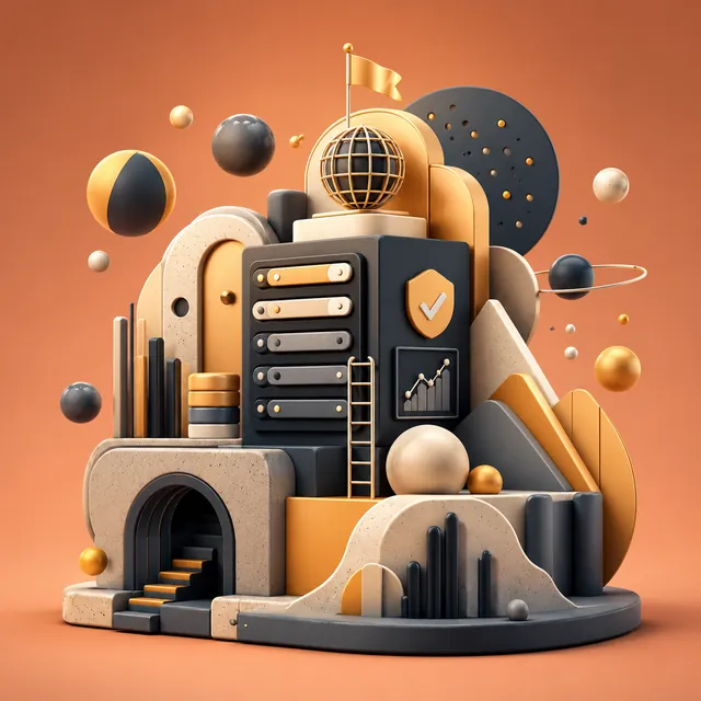 Abstract 3D illustration representing strong technical foundations and site health.